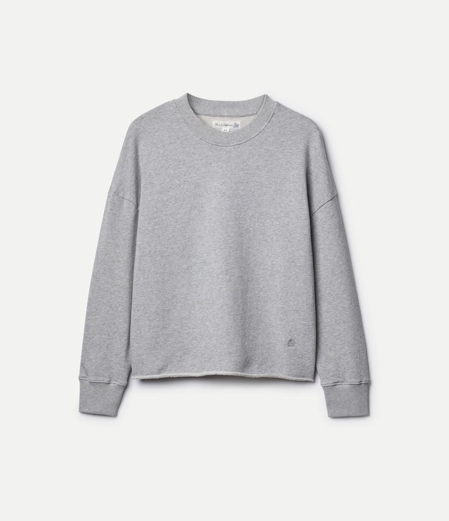 sweatshirt, open edge, 9,4oz/sq.yd., boxy fit
