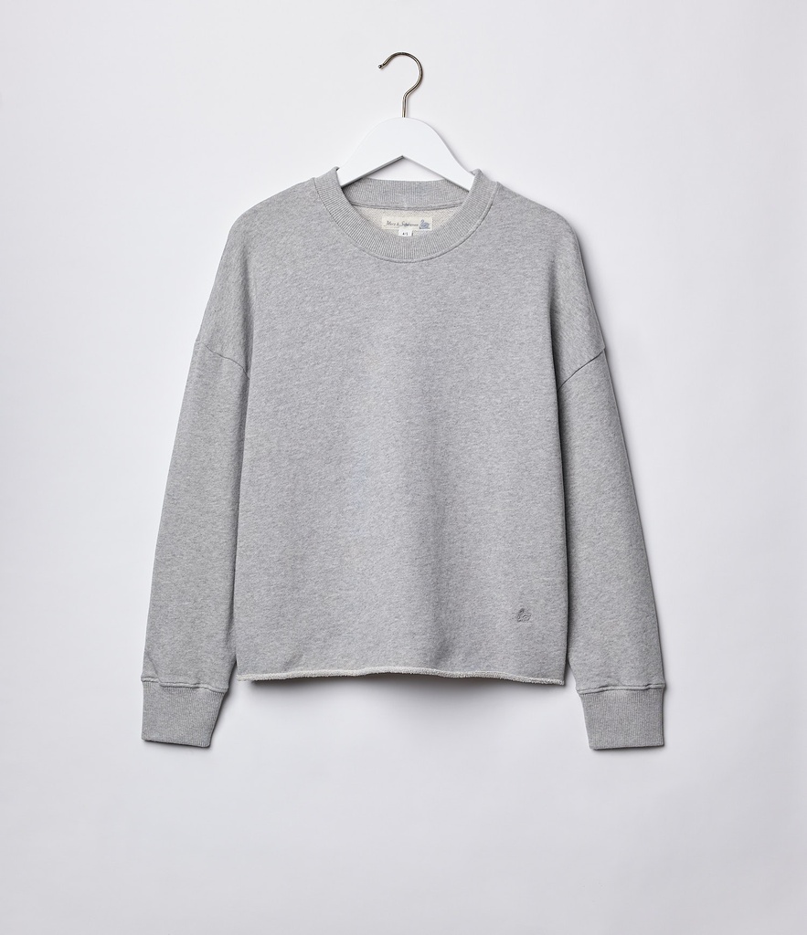 sweatshirt, open edge, 9,4oz/sq.yd., boxy fit