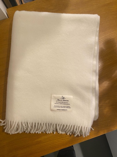 [BLANKET02.02] BLANKET02 blanket lightweight, with fringe / pure virgin wool | 02 nature 