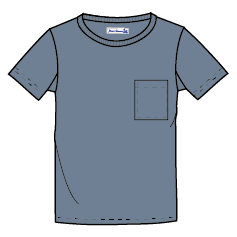 [215P.50] 215P men's crew neck T-shirt with pocket | 50 navy 