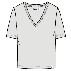 [WLVT01.82] WLVT01 women's loose V-neck T-shirt | 82 cloud 