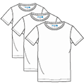 [3P1950s.01] 3P1950s correct 3PACKS: Loopwheeled Classic Fit Lightweight T-Shirt  | 01 white 